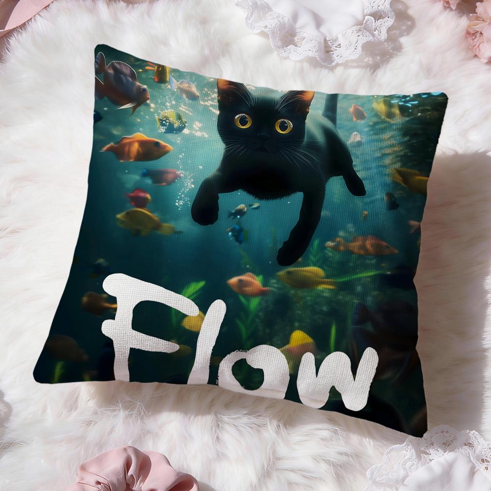 Cartoon Movie F-Flow Cushion Cover Premium Comfort Reversible Pillow Cove -Two In One Design for Any Room & Car Interior