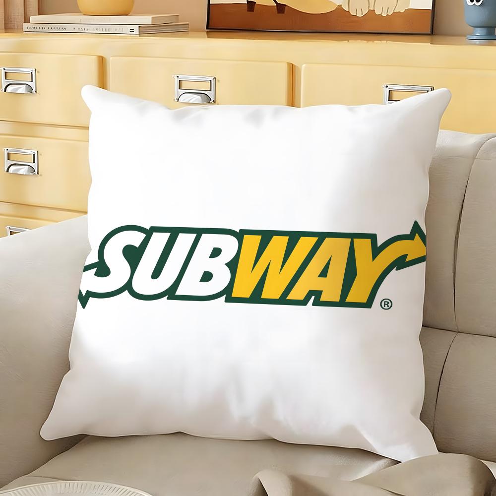 SSubway Cushion Cover Soft Durable Reversible Pillow Cover Home Car MultiScene Daily Comfort Pillowcase