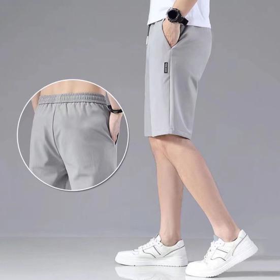 Pánské léto Ležérní šortky Elastická šňůrka v pase Rovné Široké nohavice Šortky Kapsy Design Ledové Hedvábí Jednobarevné Sportovní šortky