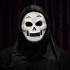 Soft Plastic Horror Masque Halloween Ghost Full Face Masque, Screaming with Realistic Fanged Skull Prop Hood, Scary Costume Accessory for Cosplay