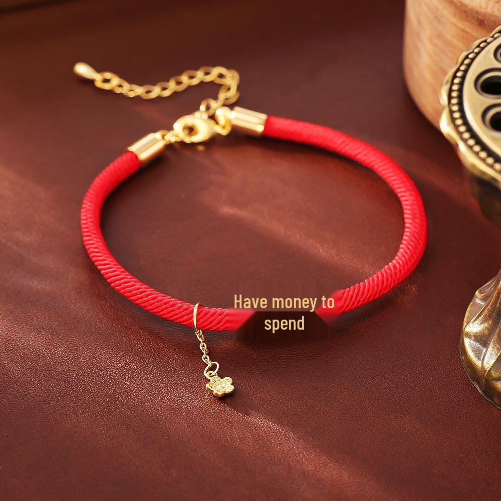 Chinese Wealth Flower Bracelet: Copper-Plated Real Gold, Festival Blessings, New Style Hand Jewelry for Women