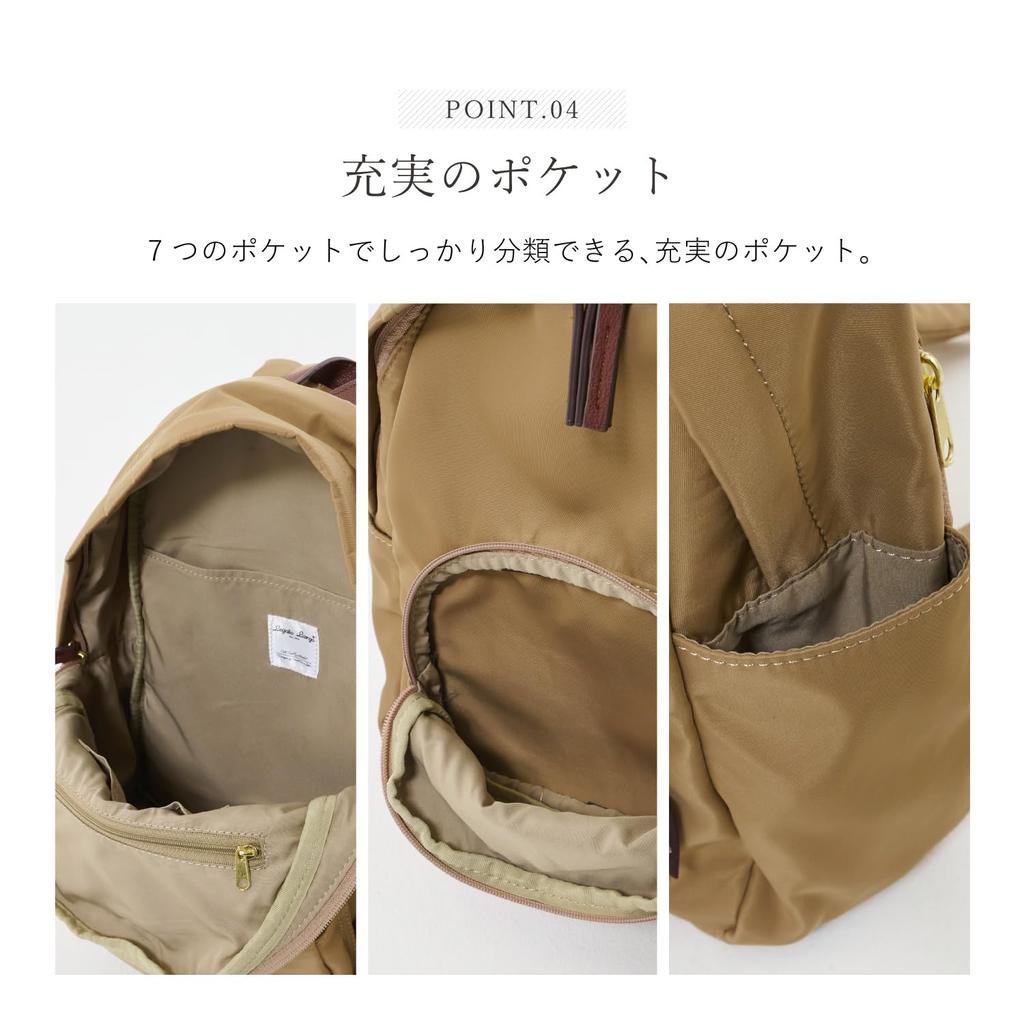 Mini Backpack A5 Water Easy Shoulder Black [Legato Largo] Repellent/Multi-storage LH-L0004Z Women's