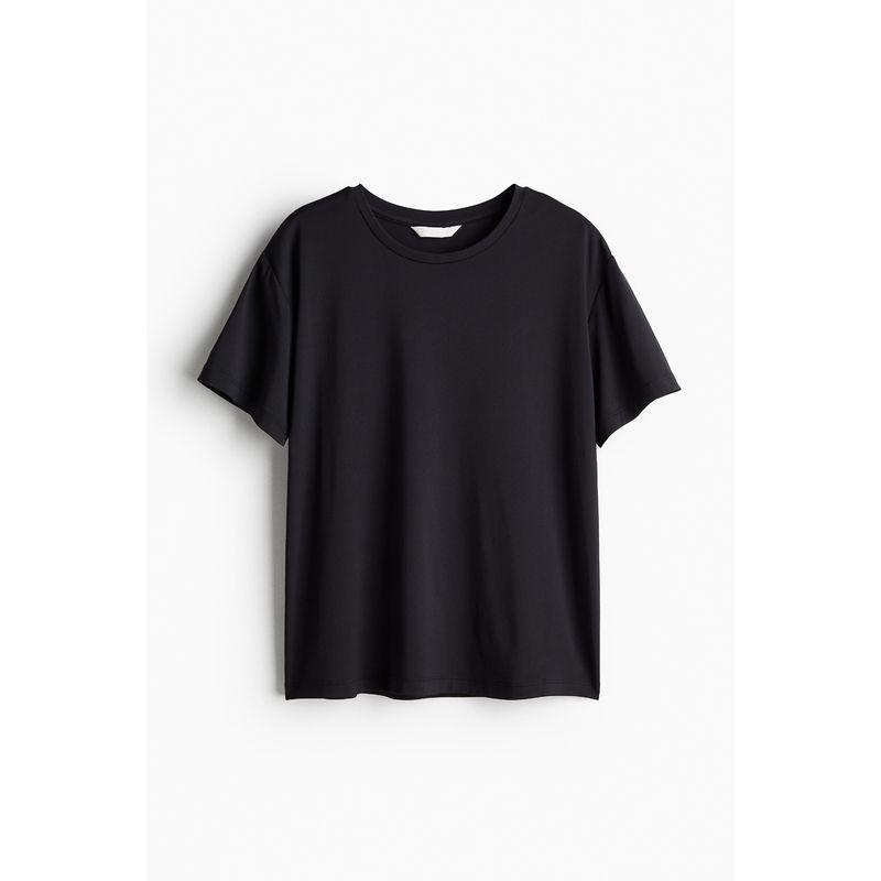 

HM Women s T-shirt Autumn Simplicity Cool Coolmax®Sports Short Sleeve Tops 1227410 Black 155/80(XS)