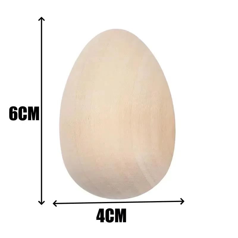 Realistic Wooden Easter Eggs DIY Graffiti Simulated Egg Handmade Holiday Decor Craft for Home Festival Design