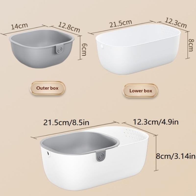 Double-Layer Snack Fruit Food Storage Box Household Fruit Plate Drain Tray Special Storage Basket For Lazy People