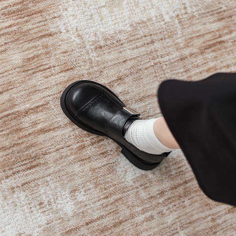 British Style Loafers for Women 2026 New Style  Thick Soled and Retro Fashionable Small Leather Shoes with Thick Heels