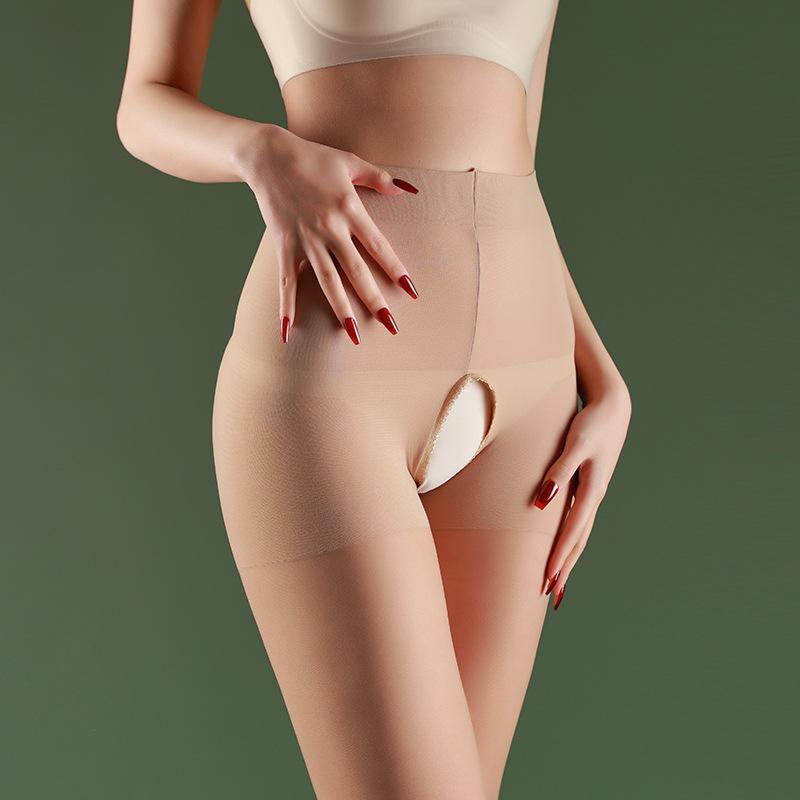 Women's Invisible Stockings Summer 8d Open Crotch Ultra-Thin Pantyhose Ultra Elastic Tight Stocking Transparent Sheer Pantyhoses