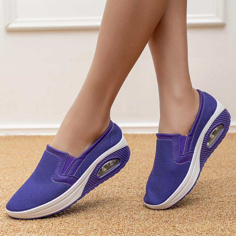 Women's Low-Top Mesh Cushion Support Sneakers Breathable Lightweight Orthopedic Shoes Ladies Outdoor Fashion Sport Walking Shoes