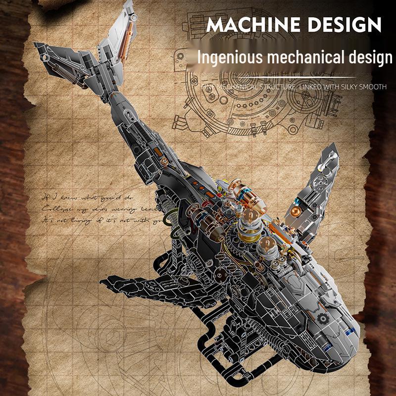 Cross-Border Compatible Lego Bricks: Mechanical Whale Assembly Model - Building Blocks Toy for Boys