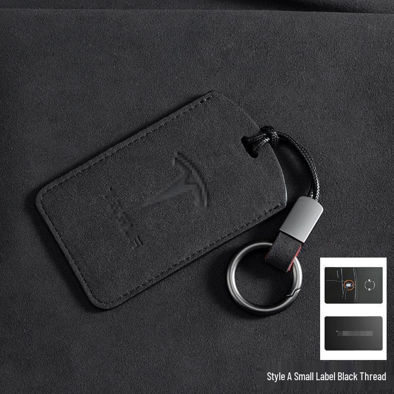Tesla Key Card Holder for Model 3/Y - Stylish Suede Bag for Men and Women