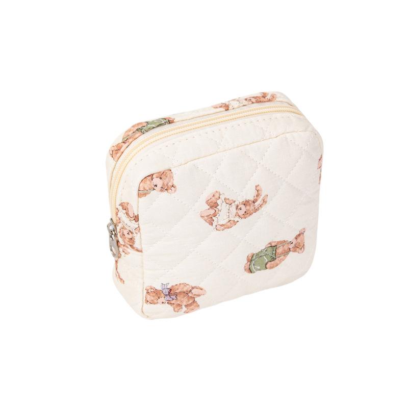 Dámské přenosné hygienické ubrousky na tampony úložný sáček Bavlněná cestovní taška na make-up Literární zip Peněženka na mince Ostatní úložný prostor