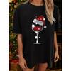 Summer Christmas Printed Women's Loose Casual Round Neck Pure Cotton Short Sleeved T-Shirts Women’s