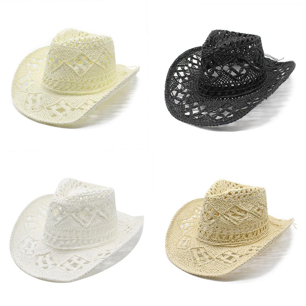 Maranta Handwoven Hollow Out Denim Sun Hat With Wide Brim For Summer Sun Protection
