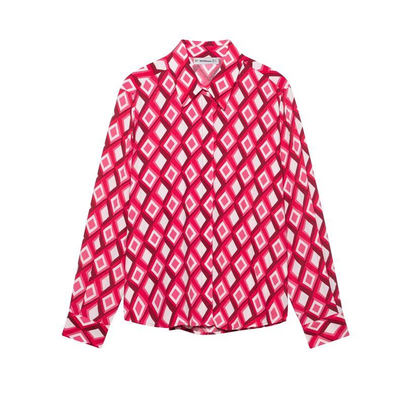 Kaslead New Arrival Women's Fashion Style Geometric Pattern Print Shirt Skirt 2298065 2298069