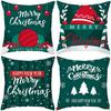 Simple Christmas Christmas Gift Pattern Print Home Decoration Cushion Cover Living Room Sofa Pillowcase