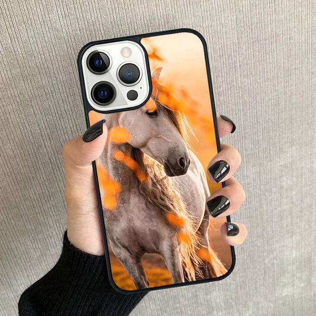 Horse Animal Phone Case For iPhone 17 Air 16 15 14 plus 12 13 Pro max Soft Bumper Shell Cover coque