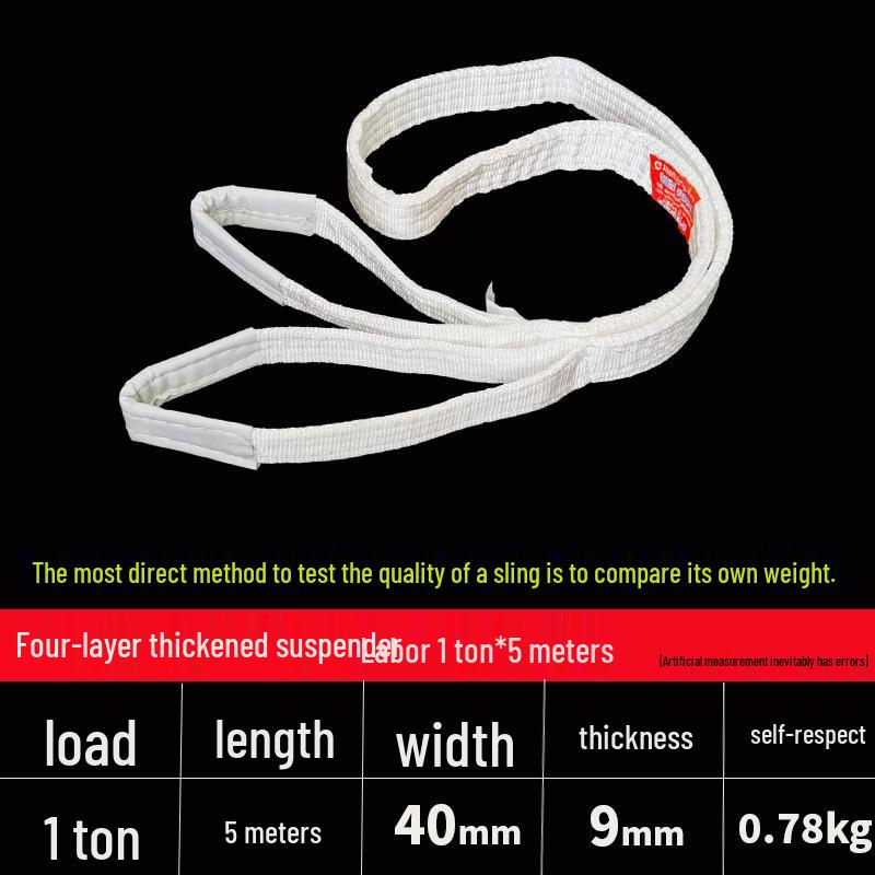 Thickened Acid-Washed Polypropylene Lifting Sling, Canvas Tie-Down Strap for Crane, Hoist, or Forklift