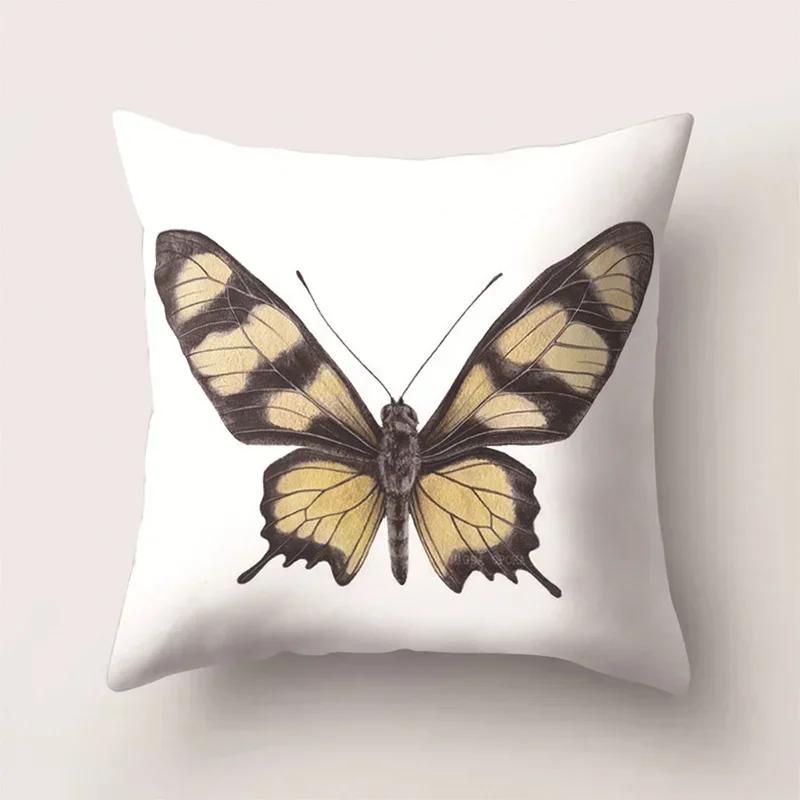 European Color Butterfly Print Sofa Cushion Cover Pillowcase Home Party Car Bedding