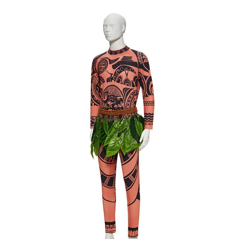 Moana Cosplay Maui Costume Halloween Anime Adult Outfit