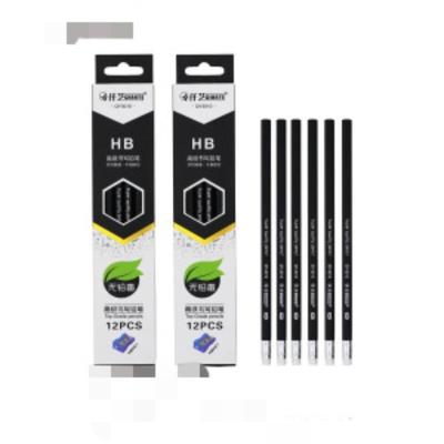 12pcs Wood Cased Pencils HB Pencils With Eraser Tops,1 Pc Plastic Sharpener For Home School Gifts Favors