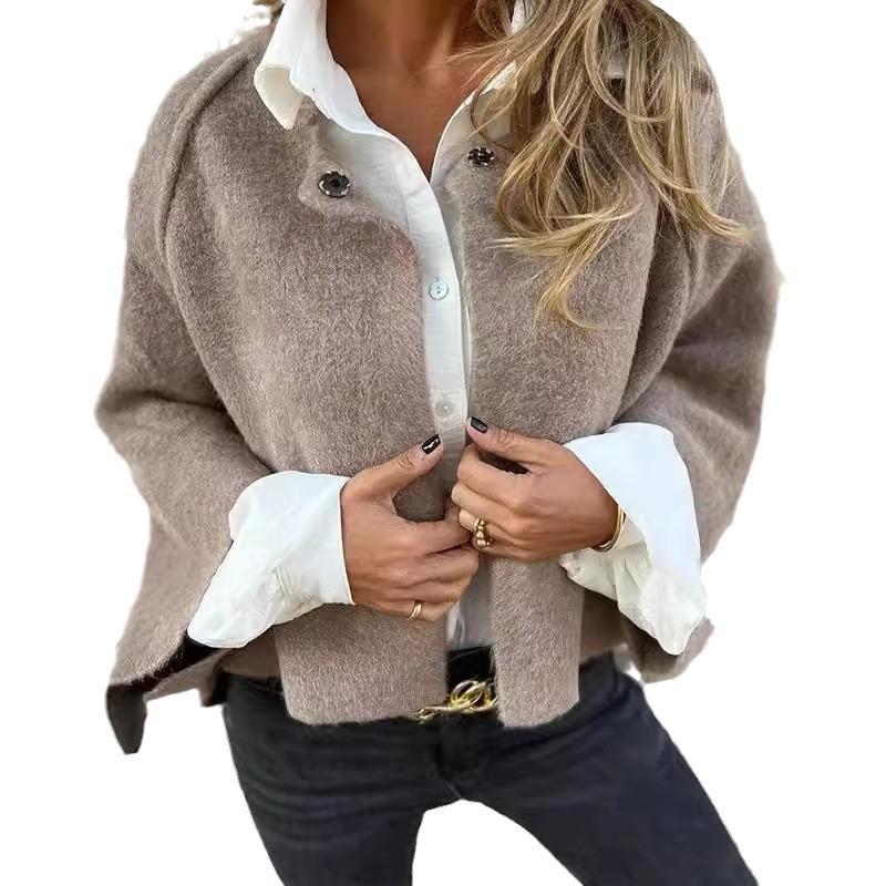 Herbst/Winter 2024 Locker Kurz Kaschmir Langarmjacke