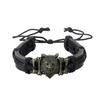 Bronze Jewelry Personalized Retro Wolf Head Leather Adjustable Bracelet Hand Rope