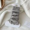 Autumn and Winter Knitted Leg Warmers In the Maillard Color Palette Y2k Vertical Striped Simple Wool Snow Boot Socks Jk Socks