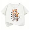 2026 Cat Kids Tshirts Summer Short Sleeve Tees Cartoon Animal Boys Girls Clothes Kawaii Kitten Tops Y2K Children T-shirt