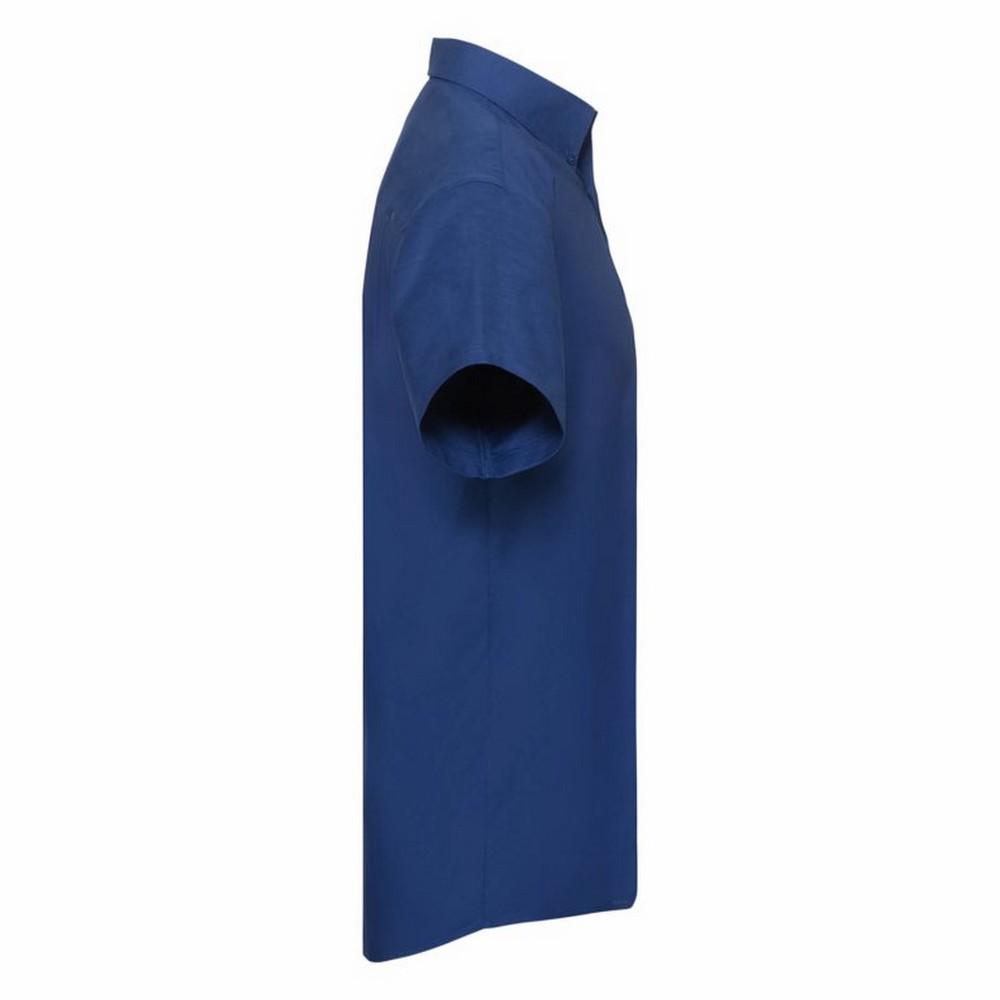 Russell Collection Mens Short Sleeve Easy Care Oxford Shirt