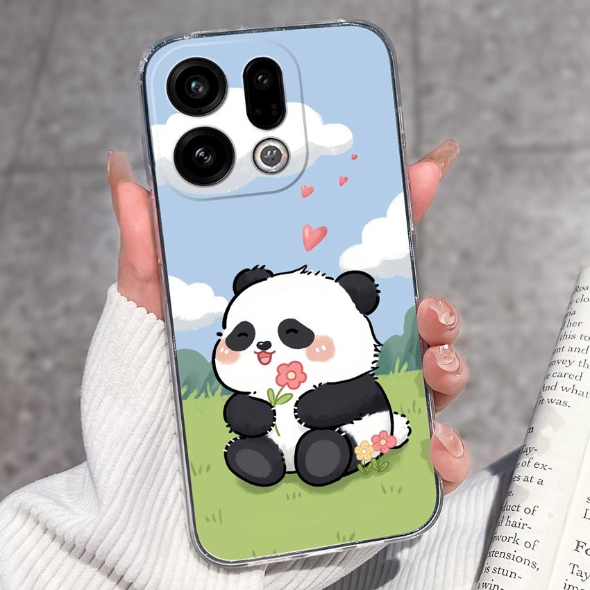 For Oppo Find X9 X8 X7 X5 Pro X2 Lite Reno8 Pro Pro+ Phone Case Black Cat Wine Glass Patterns Transparent TPU Protection Covers For Oppo Bumper Casing