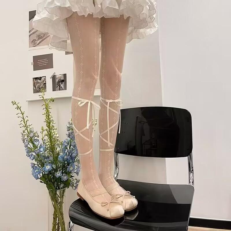 Lolita Style Japanese Kawaii Cute Pantyhose Summer Nylon Mesh Fishnet Tights Stockings Sexy Lingerie Lady Women Thigh High Tight