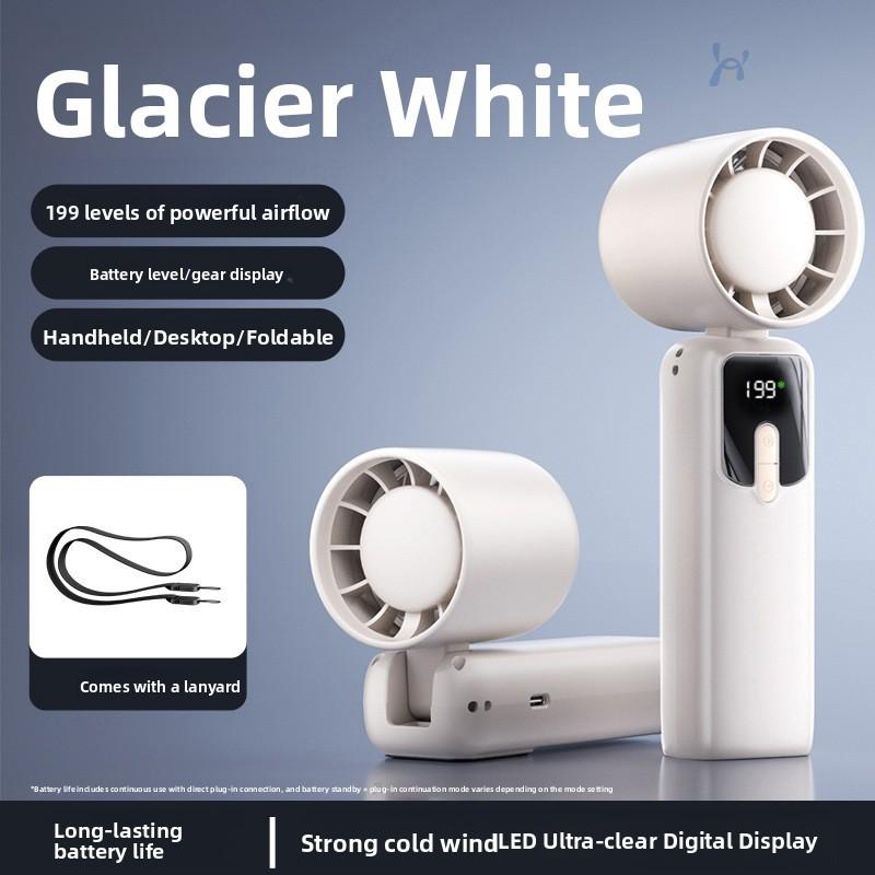 Portable Handheld Ice Therapy Fan With Digital Display For Outdoor Camping