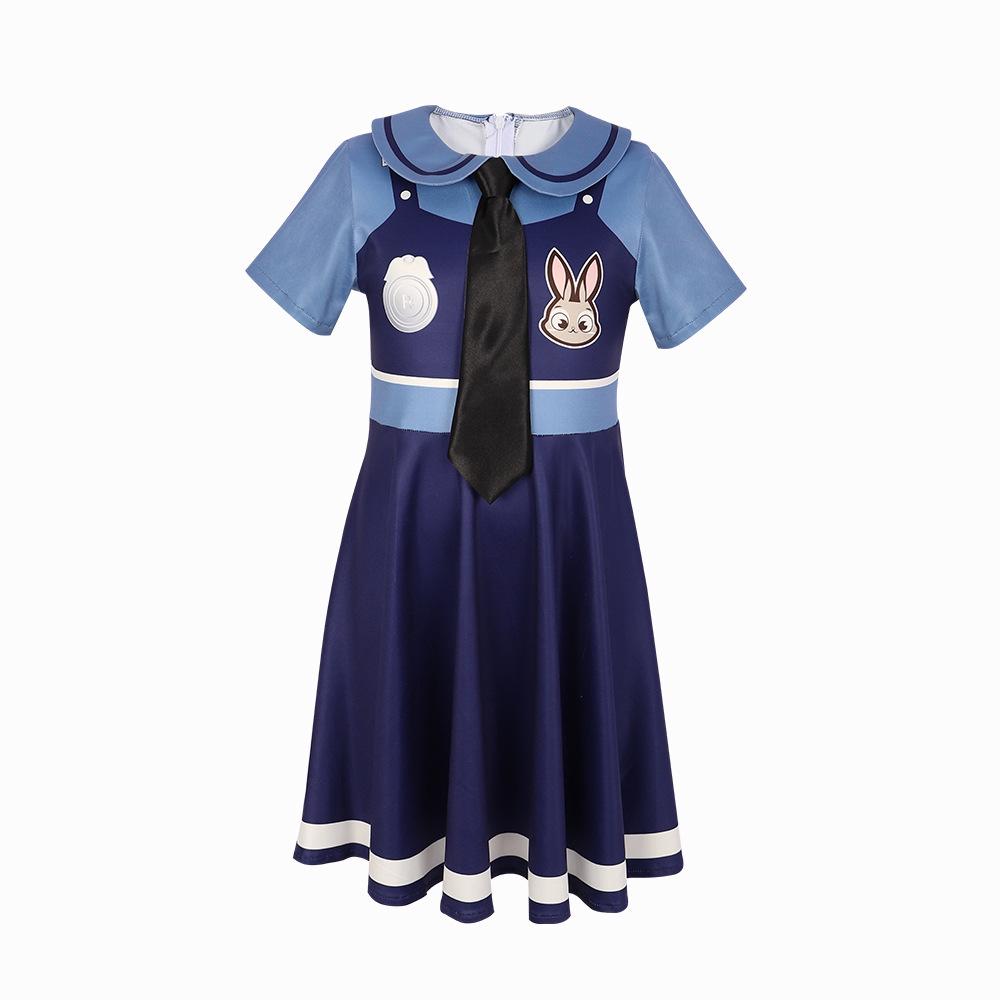 Judy Rabbit Police Officer Kids Cosplay Costume - Zootopia Halloween & Nick Fox Performance Outfit