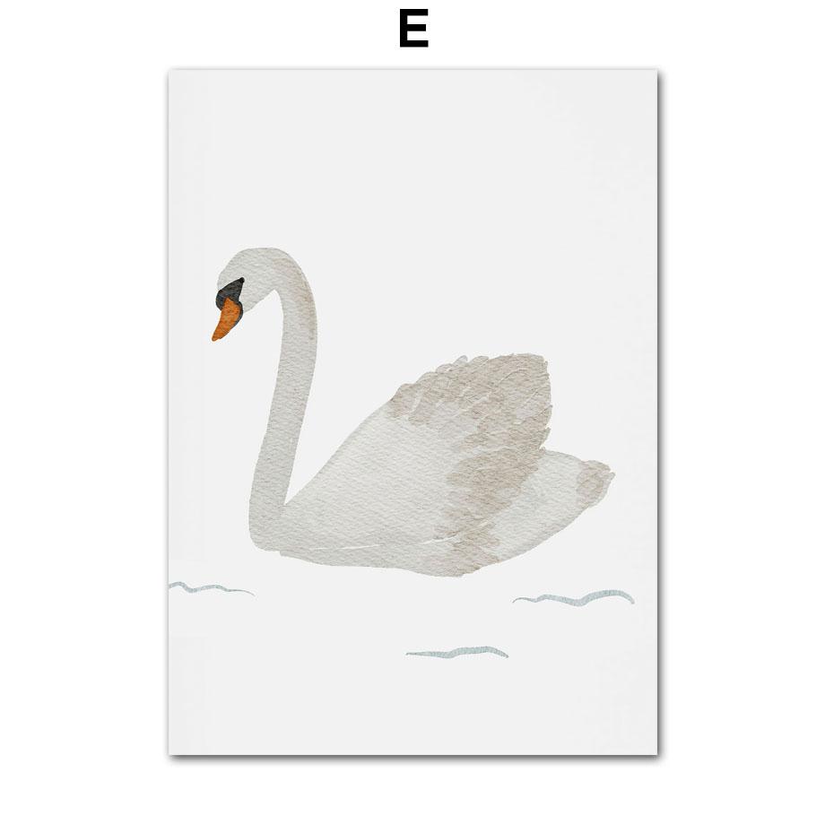 Custom Name Whale Octopus Turtle Swan Sea Animal Nursery Wall Art Canvas Painting Poster And Prints Picture Baby Kids Room Decor