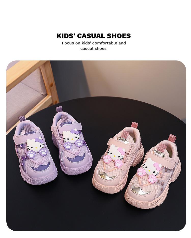 Girls Cute Cartoon Chunky Sneakers Non Slip Sweet Running Shoes For Kids Autumn Casual Sport Trainers