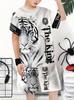Popular Boys Funny Fashion Series D Printed Casual Pullover Clothing, Short Sleeve Shorts Set