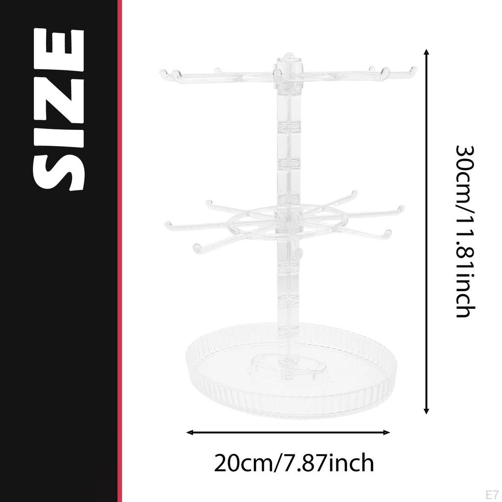 Rotating Jewelry Stand Bracelet Holder Earring Rotatable Hanging Rack Organizer for Store