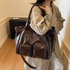 Large Capacity Shoulder Bag Soft Leather Travel Bag Women's Tote Bag