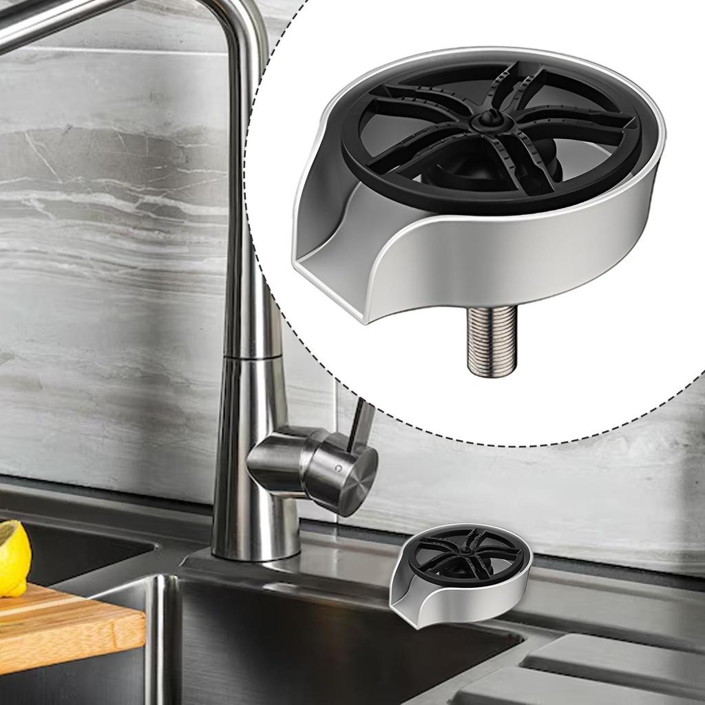 Glass Cup Rinser Bar Accessories Kitchen Sink for Coffee Shop Restaurant Argent