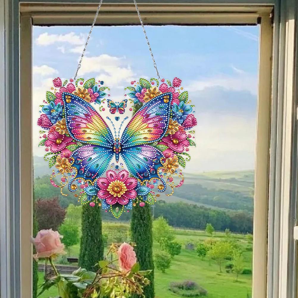 5D Diamond Painting Kit DIY Acrylic Butterfly Crystal Art Full Drill Rhinestone Craft Butterfly Wall Decor Relaxing Handmade