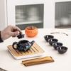 Portable Chinese Kung Fu Tea Set with Carrying Bag – Ceramic Travel Teapot Set with 4 Cups, Gaiwan & Tea Accessories