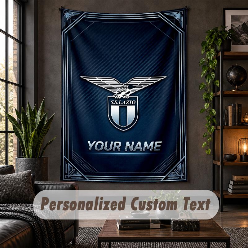 Wall Tapestry Lazio FC Print Custom Name Text Wall Hanging Home Decor