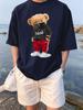Sports Cartoon Bear Wearing Mask Prints TShirts Womens Summer Cotton Short Sleeve Tees ONeck Soft Loose Tops Casual Clothes
