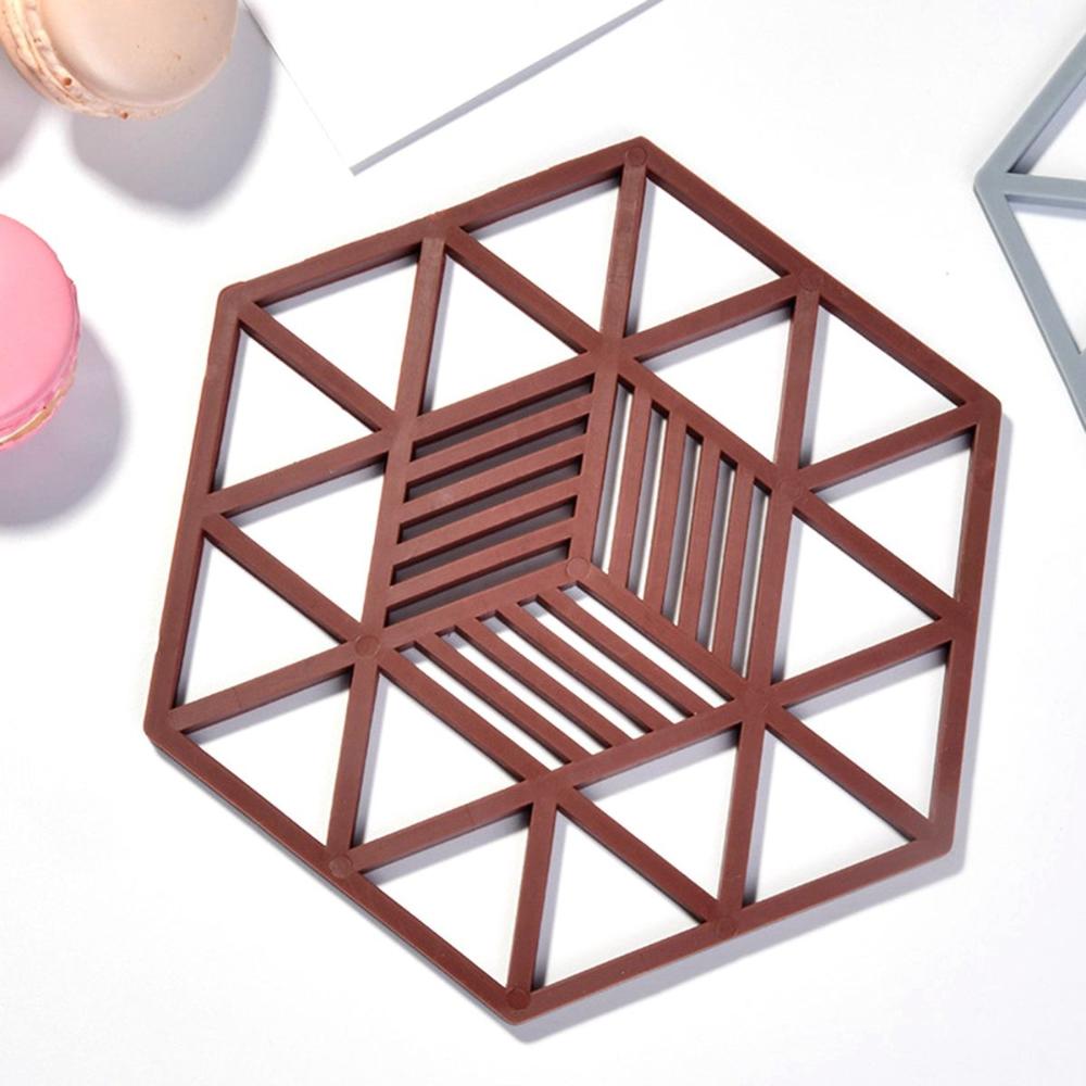 Creative Silicone Hexagon Geometric Drink Holder Hollow Placemat Coaster Cup Pad Trivet Mats