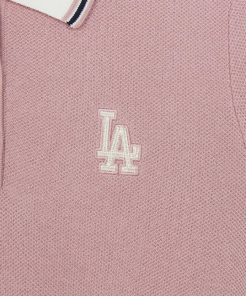Emelbi Women'S Varsity Color Block Polo Short Sleeve Knit La (L.Pink)