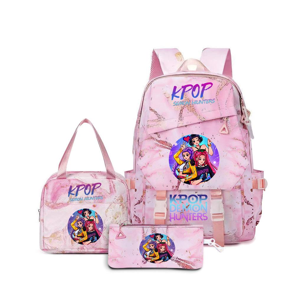 School Season Three-Piece Backpack Wind Academy Style High School Students Schoolbag Lightweight Backpack