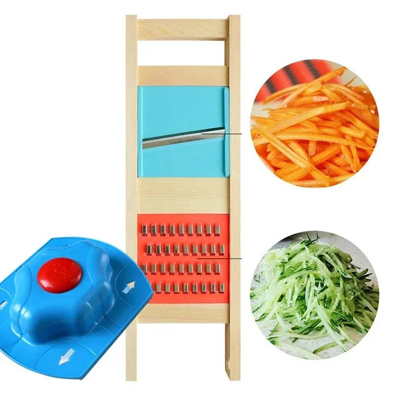 Wooden Potato Grater Cucumber Vegetable Slicer Salad Kitchen Shredder Cheese Carrot Chopper Potato Peeler French Fry Cutter