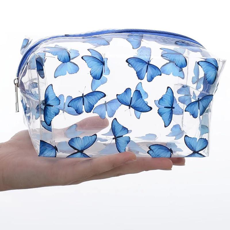 Pu Waterproof Cosmetic Bag Portable Large Capacity Transparent Wash Bag Travel Frosted Cosmetic Organizer Swimming Bag