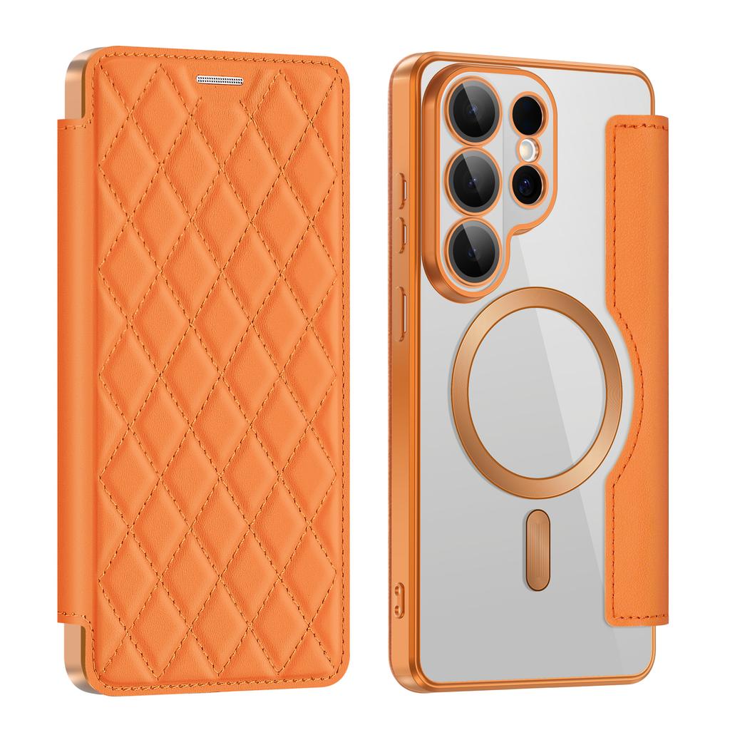 Flip Card Slot Wallet PU Leather for MagSafe Plating Case for Samsung Galaxy S26 Ultra S25 Edge S24 S23FE S22 Plus A57 A37 Cover
