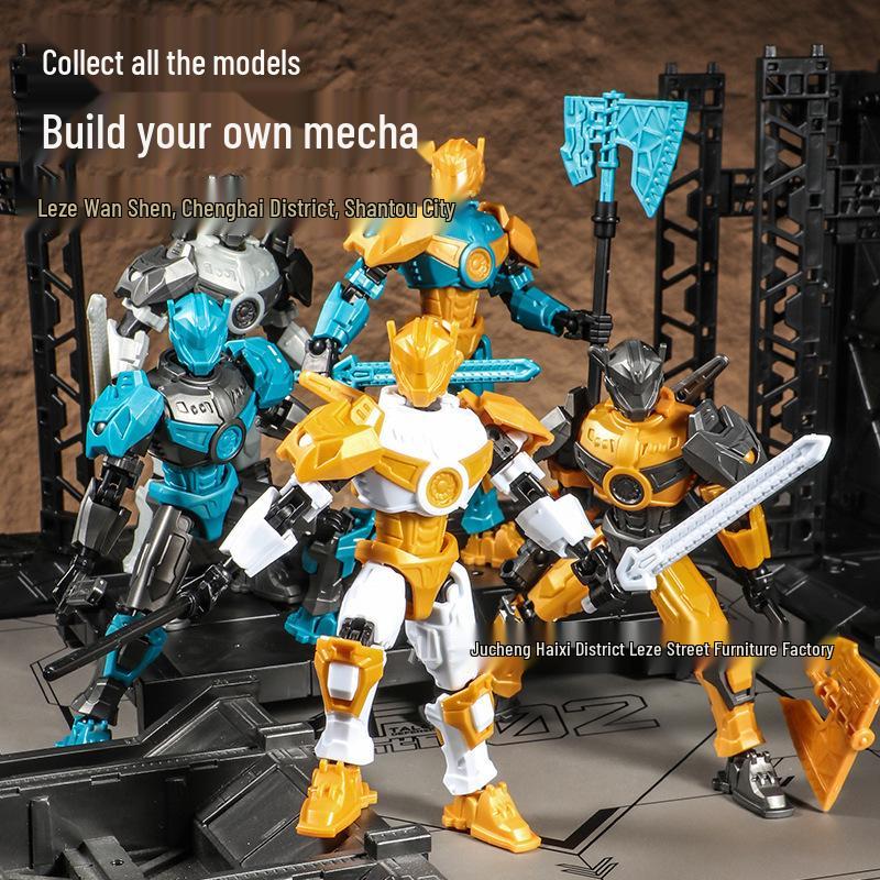13-Joint Articulated Mecha Figure: 3D Toy Armor for Kids' Creative Assembly